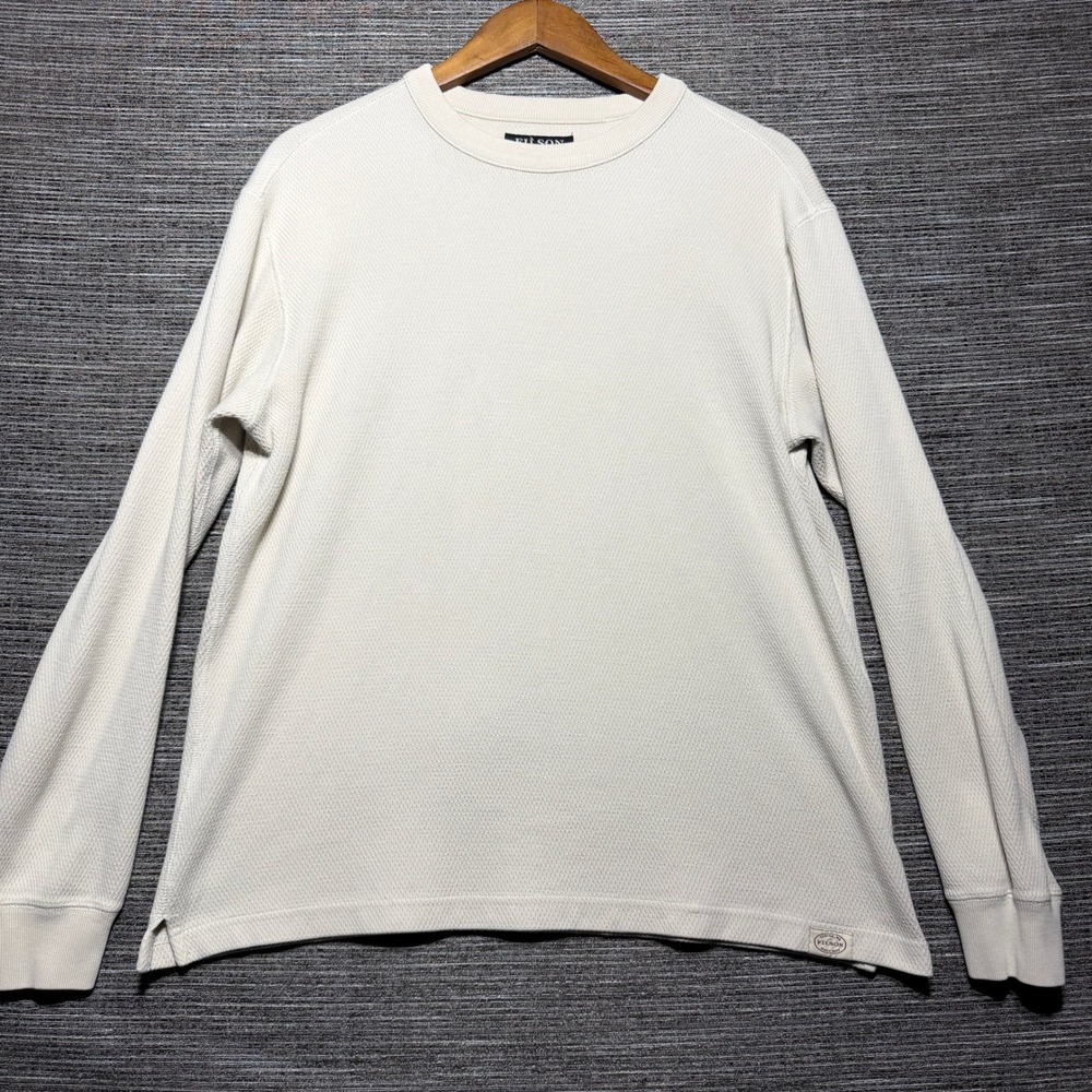 Filson Thermal Shirt Mens M Sand LS Waffle Knit Crew Neck 20087702